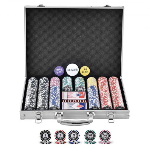 Pokerio rinkinys VEVOR YC-500-2, 500 žetonų