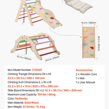 Montessori laipiojimo rinkinys VEVOR ZYS001, 9-in-1, 68 kg apkrova
