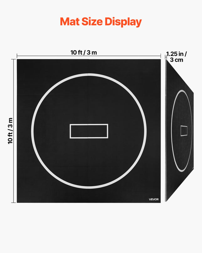 Imtynių kilimėlis VEVOR WR-10*10*1.25, 3x3 m