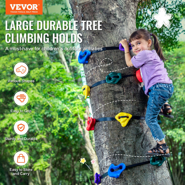 Laipiojimo į medžius rinkinys VEVOR Ninja Tree Climbing Kit, 12 laikiklių