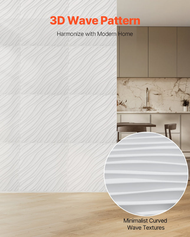3D sienų panelės VEVOR TD075, 12 vnt. (2,97 m²)