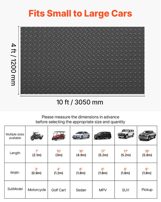 Garažo grindų danga VEVOR ZLCK-A3, 1,2 x 3,05 m