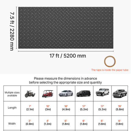 Garažo grindų danga VEVOR ZLCK-A1, 2,28 x 5,2 m