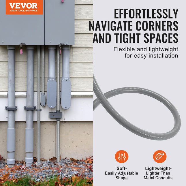 Lankstus PVC vamzdis elektros instaliacijai VEVOR PLFNCB-3/4, 19,1 mm