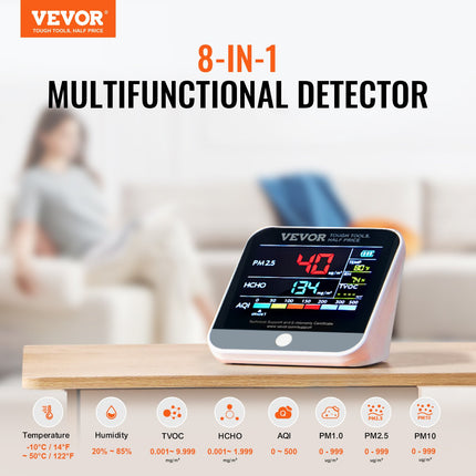 Oro kokybės matuoklis VEVOR DM306, 8-in-1