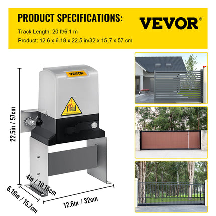 Automatinė stumdomų vartų pavara VEVOR SGO-8806, 600 kg