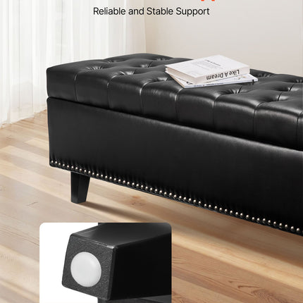 Suoliukas su daiktadėže VEVOR CWD0117CA-KD-BLACK, 130 cm ilgio