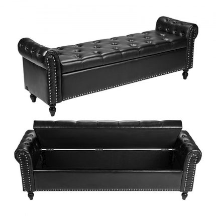 Minkštasuolis su daiktadėže VEVOR CWD0112CA-KD-BLACK, 166 cm ilgio