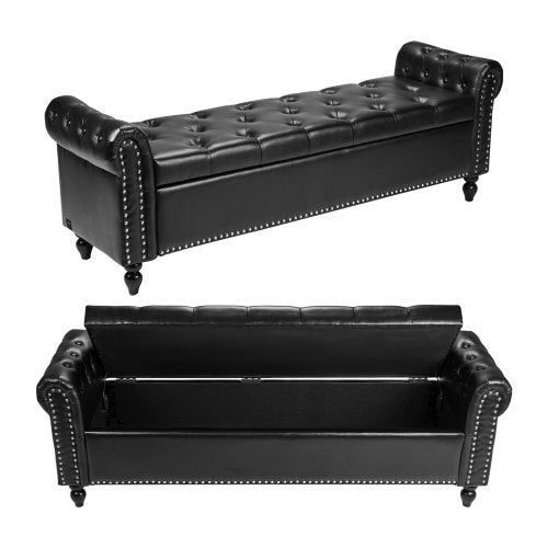 Minkštasuolis su daiktadėže VEVOR CWD0112CA-KD-BLACK, 166 cm ilgio