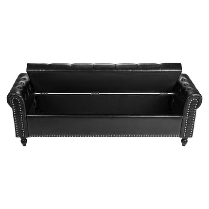 Minkštasuolis su daiktadėže VEVOR CWD0112CA-KD-BLACK, 166 cm ilgio