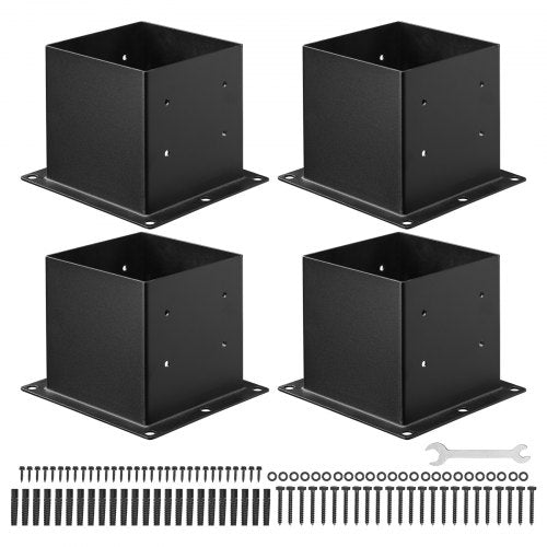 Tvoros stulpo pagrindas VEVOR QB-4in-4, 92x92 mm, 4 vnt.