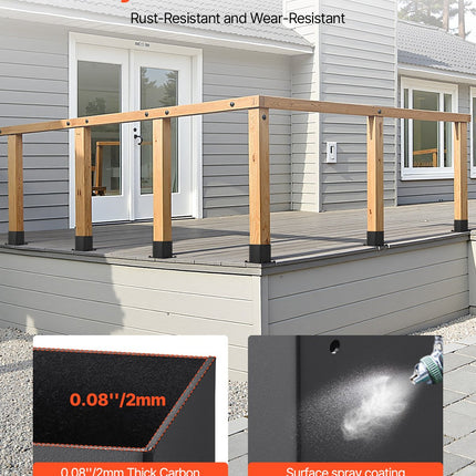 Tvoros stulpo pagrindas VEVOR QB-4in-4, 92x92 mm, 4 vnt.