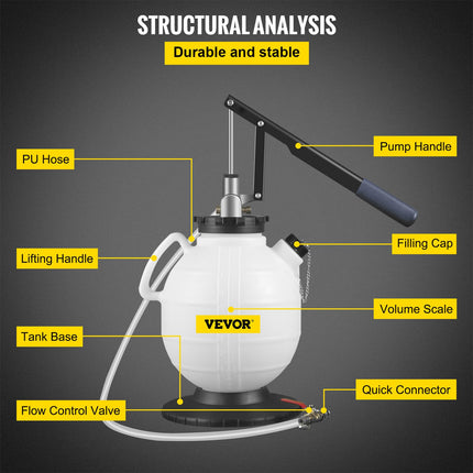 Pavarų dėžės alyvos keitimo siurblys VEVOR ATF, 7,5 l talpa