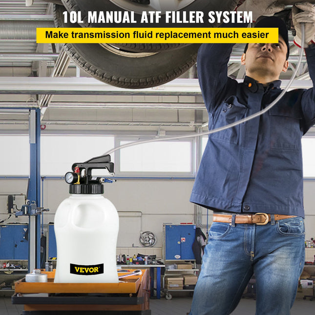 Transmisinės alyvos siurblys VEVOR 10L ATF, 14 adapterių komplektas
