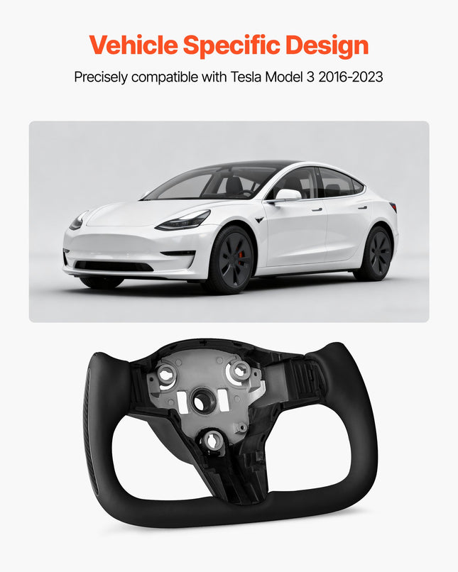 Vairas VEVOR Tesla Model 3 (2016-2023), anglies pluoštas su šildymo funkcija