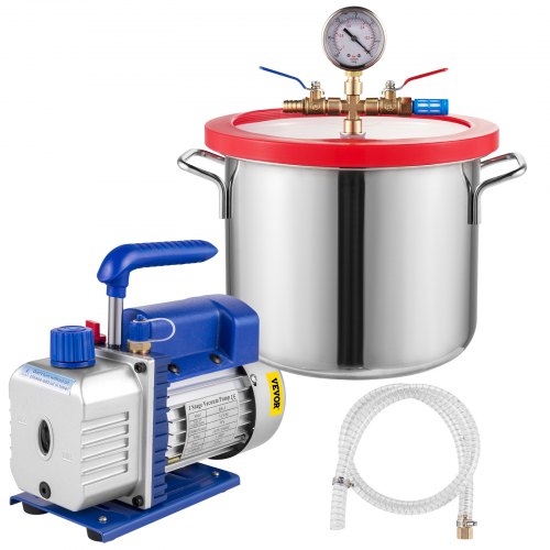 Vakuuminė kamera su siurbliu Vevor 5,7 L, 186 W