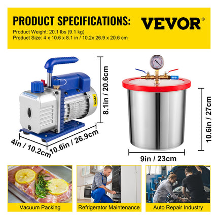 Vakuuminis siurblys su kamera Vevor 11 L, 117 l/min
