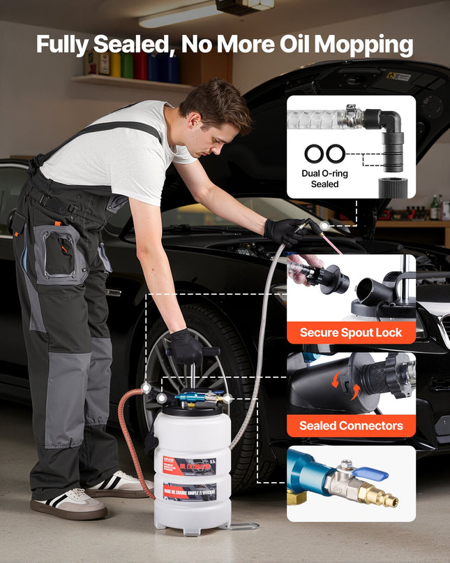 Skysčių išsiurbimo siurblys VEVOR YS-087C, 9,5 l talpa