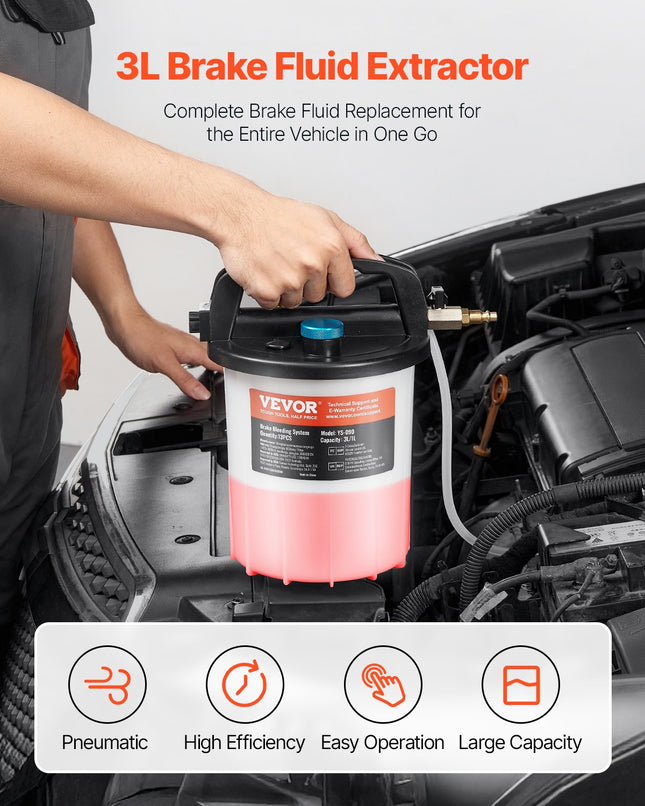 Stabdžių skysčio keitimo įrenginys VEVOR YS-090, 3 l talpa