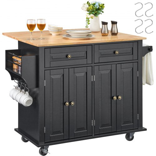 Virtuvės sala ant ratukų VEVOR SR191276-1, 110 cm pločio