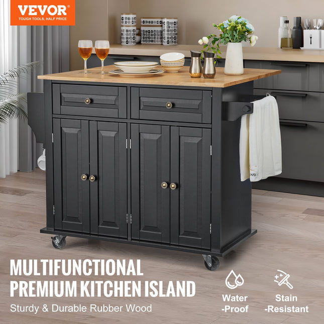 Virtuvės sala ant ratukų VEVOR SR191276-1, 110 cm pločio