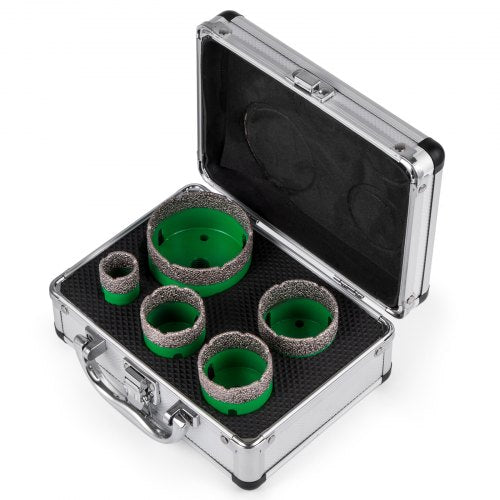Deimantinių karūnų rinkinys VEVOR, 5 vnt., 22-65 mm, M14