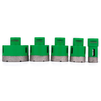 Deimantinių karūnų rinkinys VEVOR, 5 vnt., 22-65 mm, M14