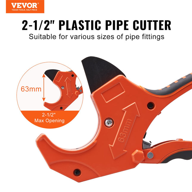 PVC vamzdžių žirklės VEVOR CT-1076, 0-63 mm