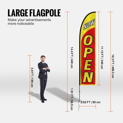 Reklaminė vėliava VEVOR FLB-4.5-1B, 5 m aukščio