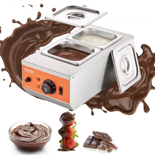 Šokolado lydymo ir temperavimo aparatas VEVOR CS-2, 2 talpos po 1,5 l