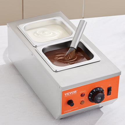 Šokolado lydymo ir temperavimo aparatas VEVOR CS-2, 2 talpos po 1,5 l