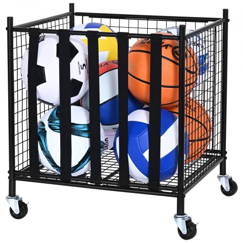 Sporto kamuolių vežimėlis VEVOR RF-RY-024, su elastiniais diržais