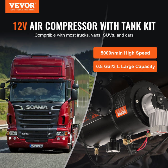 Oro kompresorius VEVOR HS-551, 3 l talpa
