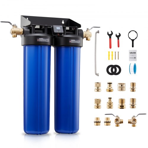 Vandens dejonizavimo sistema VEVOR PRS-207XCGB, 2 x 4 l dervos talpa