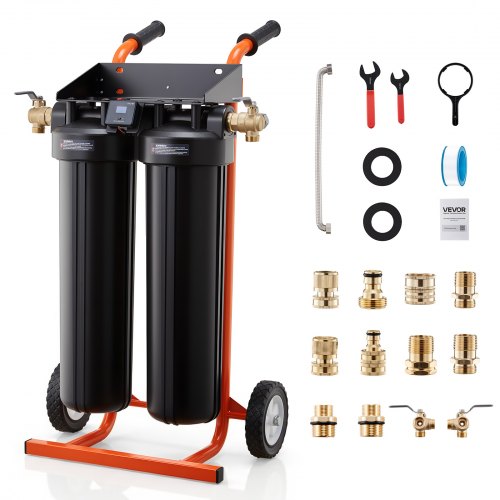 Vandens dejonizavimo sistema VEVOR PRS-TCXC-PT, 2 x 4 l dervos talpa