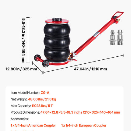 Pneumatinis keltuvas (oro pagalvė) VEVOR ZG-A, 5 tonos