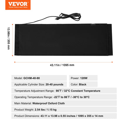 Dujų baliono šildytuvas VEVOR GCHM-40-90, 120W