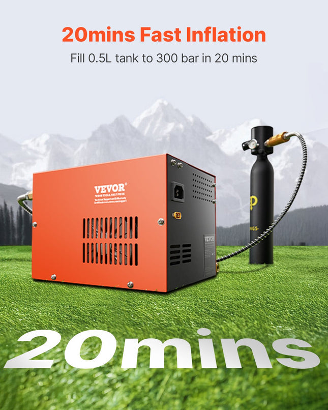 PCP oro kompresorius VEVOR, 4500PSI / 30Mpa