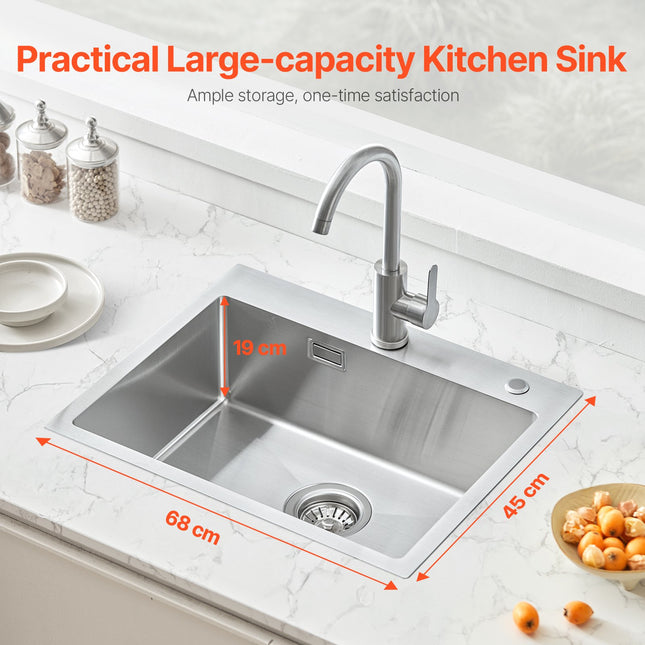 Virtuvinė plautuvė VEVOR T684519RS0, 68 cm