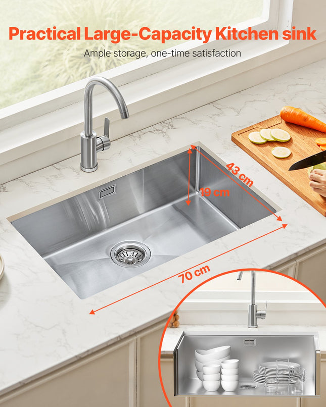 Virtuvinė plautuvė VEVOR U704319RS0, 70 cm