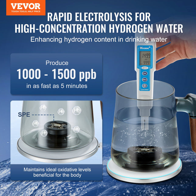 Vandenilio vandens generatorius VEVOR EHM-H6, 400 ml