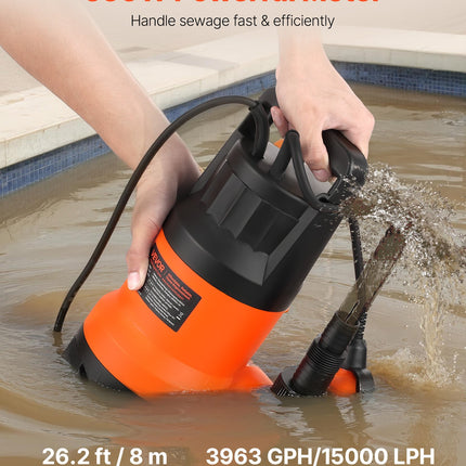 Panardinamas drenažinis siurblys VEVOR ZXW750-B, 650 W, 15000 l/val.