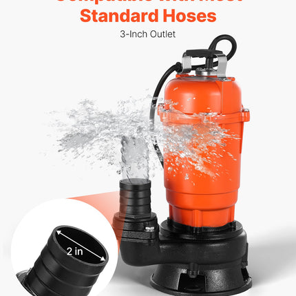 Panardinamas nešvaraus vandens siurblys VEVOR WQD550, 550 W