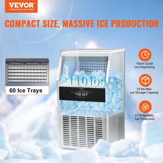 Pramoninis ledo generatorius VEVOR SSX110, 53 kg/24h