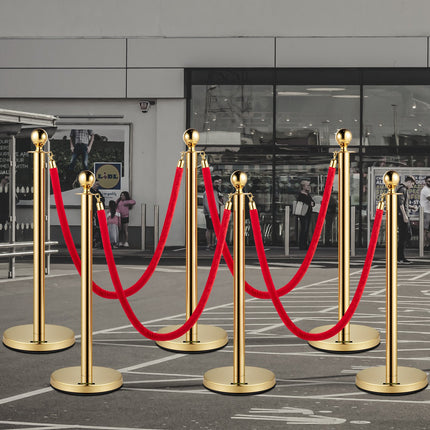 Atitvarų stulpeliai VEVOR Gold Stanchions 6Pcs, 6 vnt. komplektas