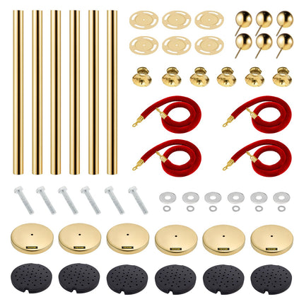 Atitvarų stulpeliai VEVOR Gold Stanchions 6Pcs, 6 vnt. komplektas