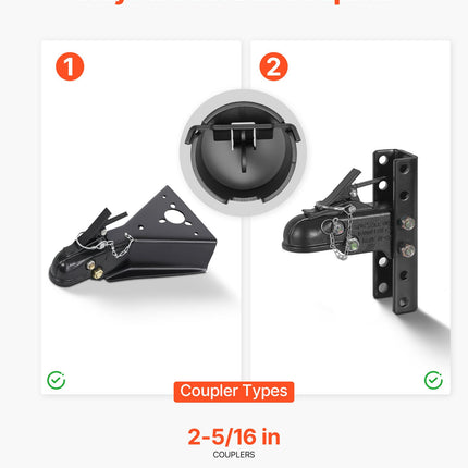 Priekabos spynos užraktas VEVOR THS005, 58,6 mm jungtims