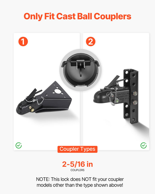 Priekabos spynos užraktas VEVOR THS005, 58,6 mm jungtims