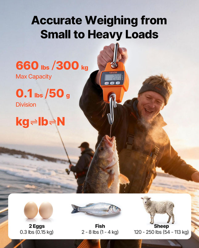 Skaitmeninės pakabinamos svarstyklės VEVOR OCS-L, iki 300 kg