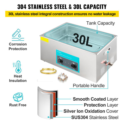 Ultragarsinė valyklė VEVOR 30L, 600W